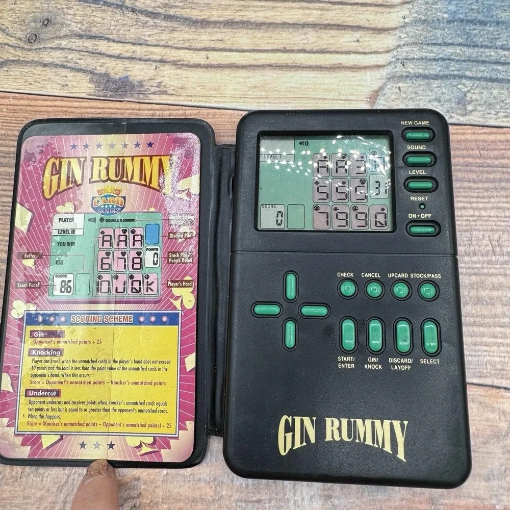 VTG 1994 Micro Games Gin Rummy Handheld Electronic Game Tested Works! Y2K